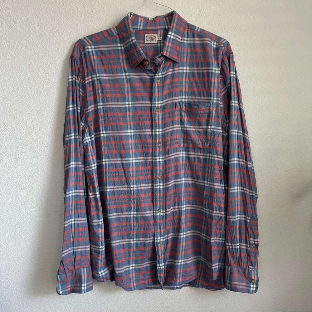 Faherty Button Down Long Sleeve Front Pocket Shirt - image 4